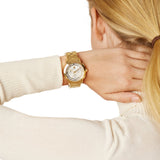 Tory Burch Classic Chronograph White Dial Gold Steel Strap Watch for Women - TBW1032