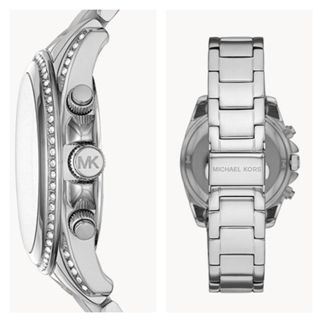 Michael Kors Brinkley Silver Dial with Diamonds Silver Steel Strap Watch for Women - MK5083