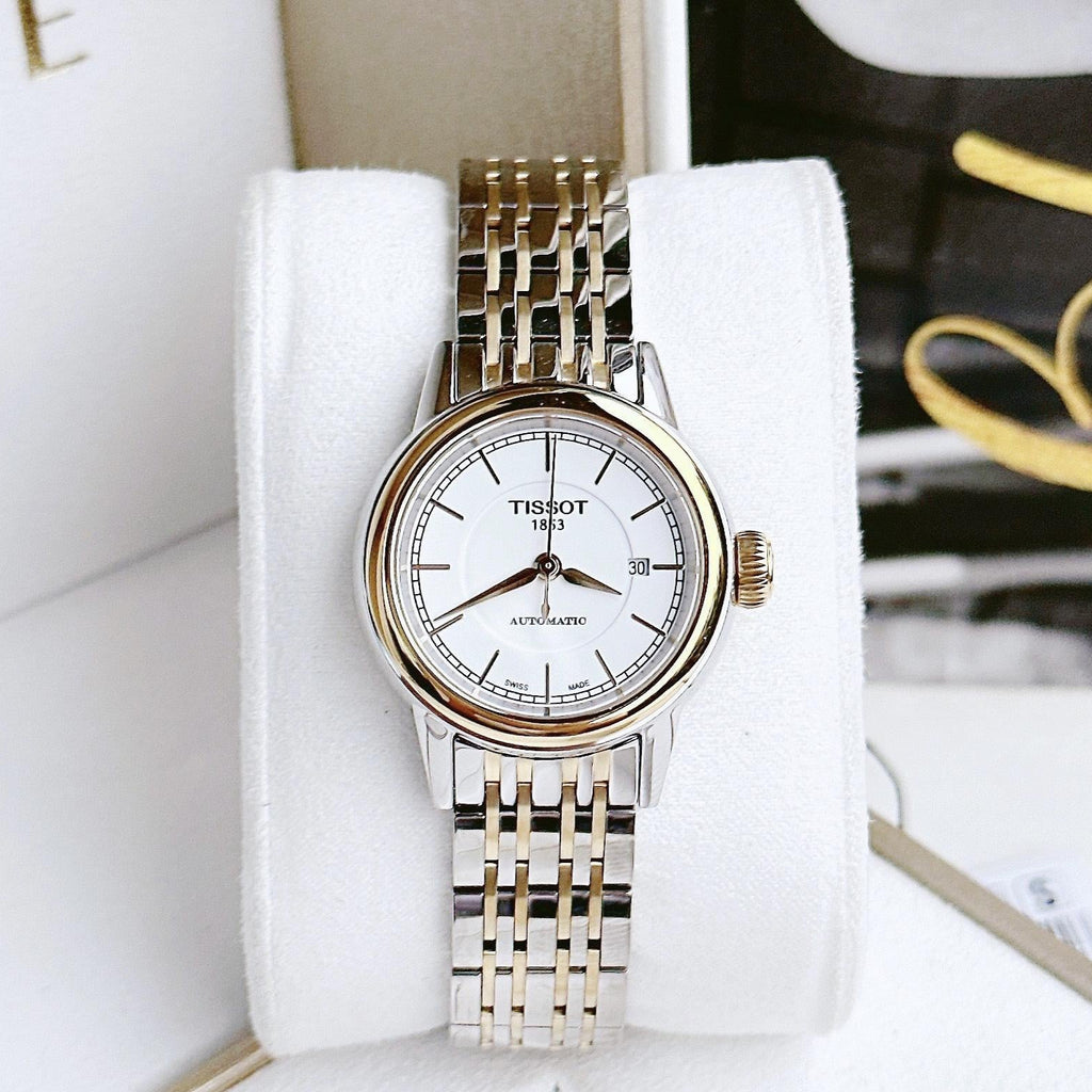 Tissot Carson Automatic Silver Dial Two Tone Steel Strap Watch For Women - T085.207.22.011.00