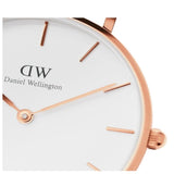 Daniel Wellington Petite Sheffield White Dial Black Leather Strap Watch For Women - DW00100174