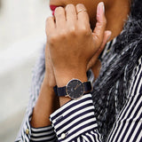 Daniel Wellington Petite Cornwall Black Dial Black Nylon Strap Watch for Women - DW00100247