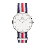 Daniel Wellington Classic Canterbury White Dial Two Tone NATO Strap Watch For Women - DW00100051