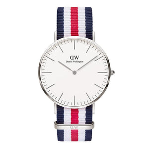Daniel Wellington Classic Canterbury White Dial Two Tone Nylon Strap Watch For Men - DW00100016