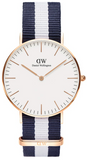 Daniel Wellington Classic Glasgow White Dial Two Tone NATO Strap Watch For Women - DW00100031