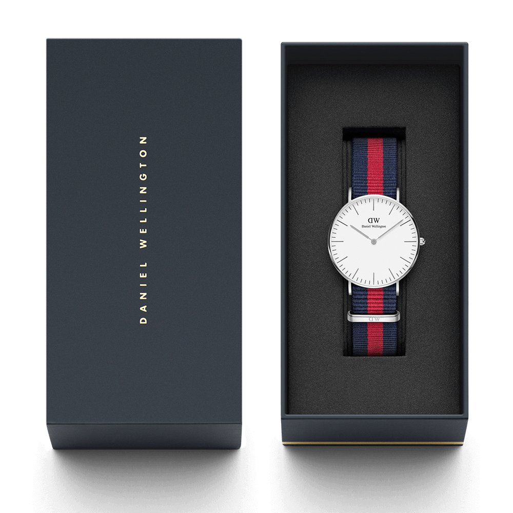 Daniel Wellington Classic Oxford White Dial Two Tone NATO Strap Watch For Women - DW00100046