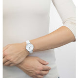 Daniel Wellington Petite Bondi White Dial White Leather Strap Watch For Women - DW00100190