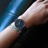 Daniel Wellington Classic Cornwall Black Dial Black Nylon Strap Watch For Women - DW00100149