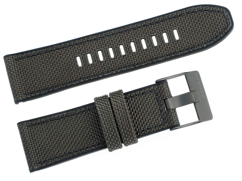 Diesel Mega Chief Chronograph Black Dial Black Nylon Strap Watch For Men - DZ4500