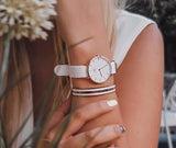 Daniel Wellington Petite Dover Quartz White Dial White NATO Strap Watch For Women - DW001000313
