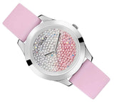 Guess Crush Crystals Silver Dial Pink Rubber Strap Watch for Women - W1223L1