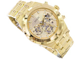 Guess Continental Gold Dial Gold Steel Strap Watch For Men - GW0260G4