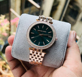 Mhichael Kors Darci Black Dial Rose Gold Steel Strap Watch for Women - MK3402