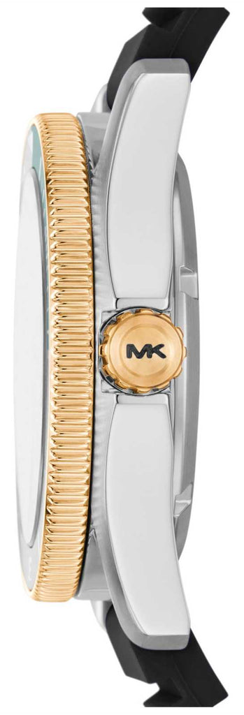 Michael Kors Maritime Analog Green Dial Black Silicone Strap Watch for Men - MK9158