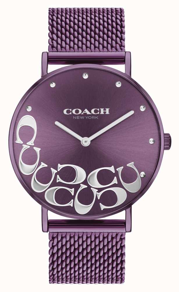 Coach Perry Purple Dial Purple Mesh Bracelet Watch for Women  display picture 1