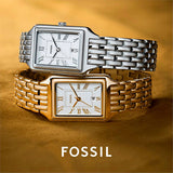 Fossil Raquel Three Hand Date White Dial Silver Steel Strap Watch for Women - ES5221