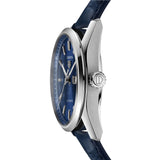 Tag Heuer Carrera Day Date Blue Dial Blue Leather Strap Watch for Men - WBN2012.FC6502