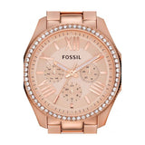 Fossil Cecile Rose Gold Dial Rose Gold Steel Strap Watch for Women - AM4483