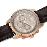 Guess Horizon Quartz Champagne Dial Brown Leather Strap Watch For Women - W0380G4