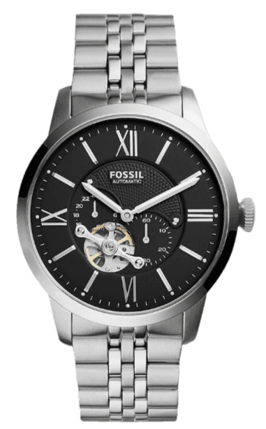 Fossil Townsman Black Dial Silver Steel Strap Watch for Men  display picture 2