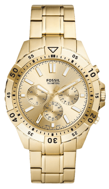 Fossil Garrett Chronograph Gold Dial Gold Steel Strap Watch  display picture 1