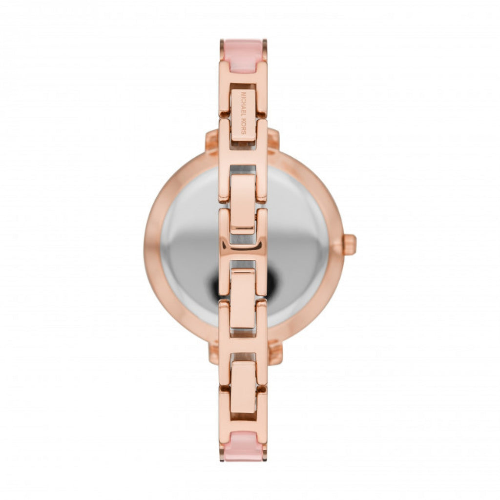 Michael Kors Jaryn Analog Gold Dial Pink Steel Strap Watch For Women - MK4343