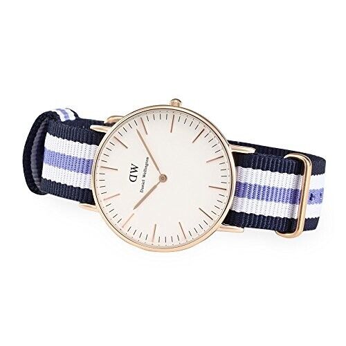 Daniel Wellington Classic Trinity White Dial Three Tone Nylon Strap Watch For Women - 0509DW