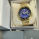 Seiko 5 Sports US Special Edition Automatic Blue Dial Gold Steel Strap Watch For Men - SRPK20