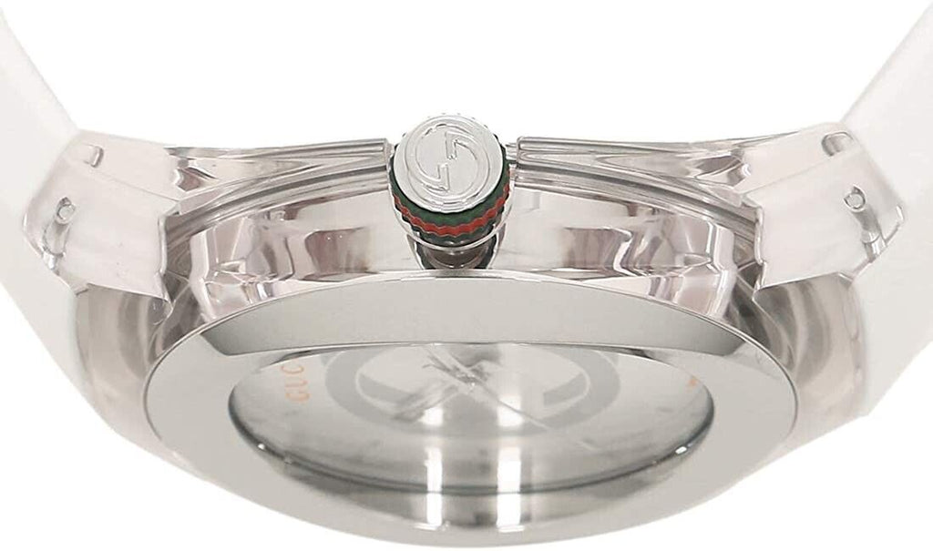 Gucci Sync XXL White Dial White Rubber Strap Watch For Men - YA137102