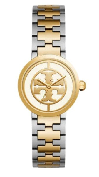 Tory Burch Reva Gold Dial Two Tone Steel Strap Watch for Women - TBW4016
