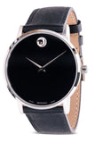 Movado Museum Classic Black Dial Black Leather Strap Watch for Men - 0607194