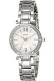 Guess Park Ave White Dial Silver Steel Strap Watch for Women - W0767L1