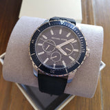 Michael Kors Cunningham Multifunction Blue Dial Black Rubber Strap Watch For Men - MK7160
