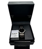 Movado Classic Quartz Black Dial Silver Steel Strap Watch for Men - 0606337