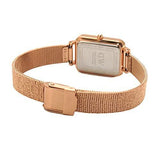 Daniel Wellington Quadro Melrose White Dial Gold Mesh Strap Watch For Women - DW00100431