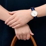 Daniel Wellington Classic Swansea White Dial Two Tone Nylon Strap Watch For Women - 0504DW