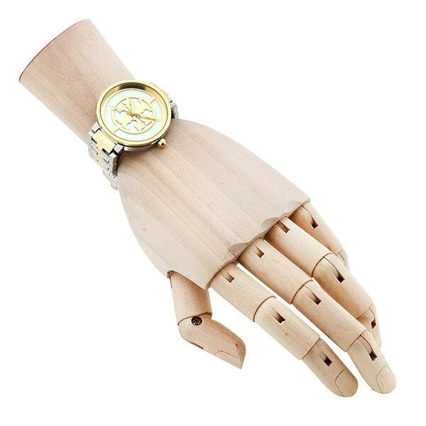 Tory Burch Reva Gold Dial Two Tone Steel Strap Watch for Women - TBW4027