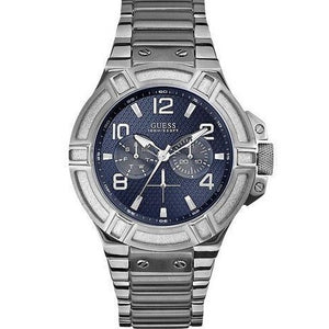 Guess Rigor Quartz Black Dial Silver Steel Strap Watch For Men - W0218G2