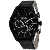 Hugo Boss Onyx Black Dial Black Leather Strap Watch for Men - 1513367