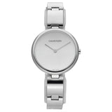 Calvin Klein Wavy Silver Dial Silver Steel Strap Watch for Women - K9U23146