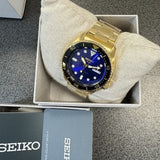Seiko 5 Sports US Special Edition Automatic Blue Dial Gold Steel Strap Watch For Men - SRPK20