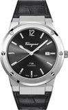 Salvatore Ferragamo F-80 Classic Black Dial Black Leather Strap  Watch for Men - SFDT00219
