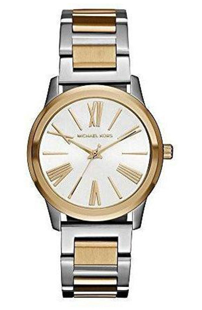 Michael Kors Hartman Quartz White Dial Two Tone Steel Strap Watch For Women - MK3521