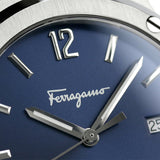 Salvatore Ferragamo F-80 Classic Blue Dial Blue Leather Strap Watch for Men - SFDT00719