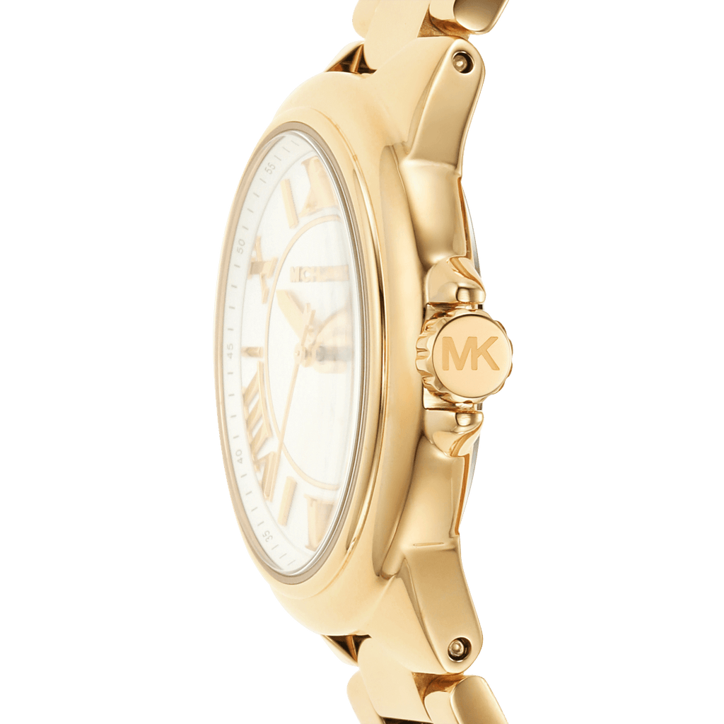 Michael Kors Camille Quartz White Dial Gold Steel Strap Watch For Women - MK7255