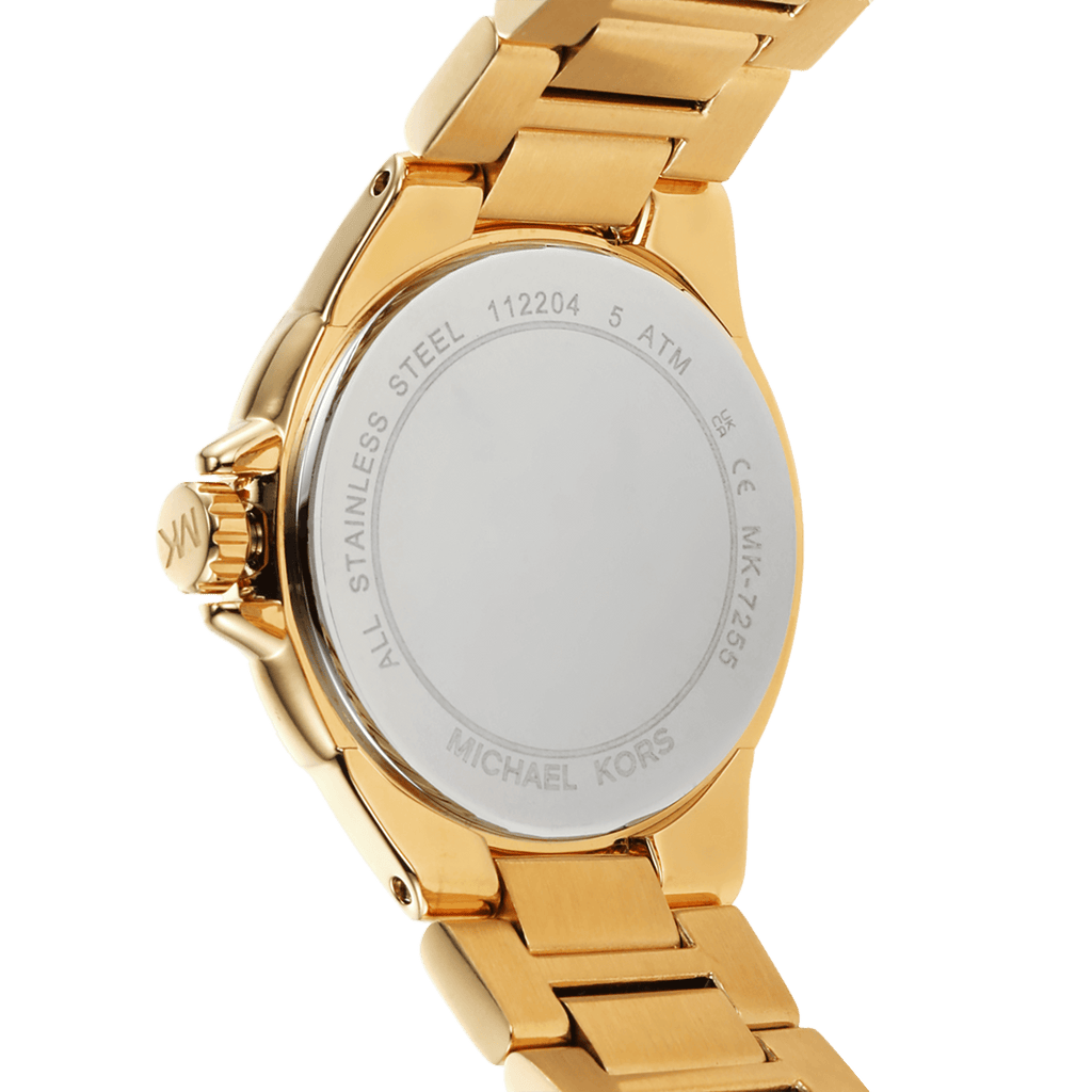 Michael Kors Camille Quartz White Dial Gold Steel Strap Watch For Women - MK7255