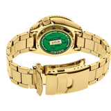 Seiko 5 Sports HUF Limited Edition Green Dial Gold Steel Strap Watch For Men - SRPJ20