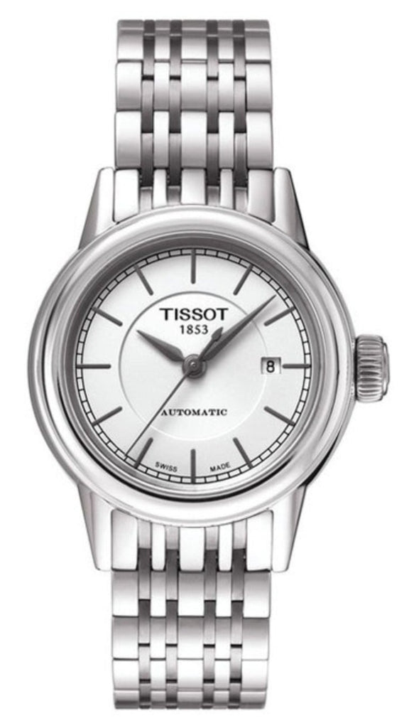 Tissot T Classic Carson Automatic White Dial Silver Steel Strap Watch For Women - T085.207.11.011.00