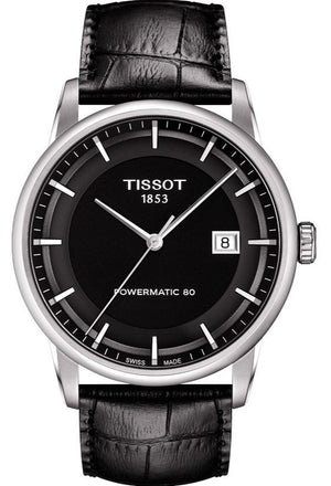 Tissot T Classic Luxury Black Dial Black Leather Strap Watch For Men - T086.407.16.051.00