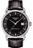 Tissot T Classic Luxury Black Dial Black Leather Strap Watch For Men - T086.407.16.051.00