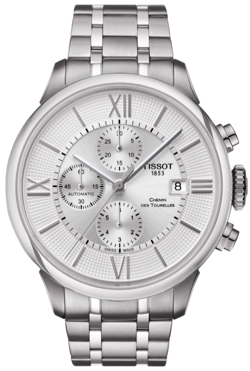 Tissot Chemin des Tourelles Automatic Chronograph White Dial  display picture 2